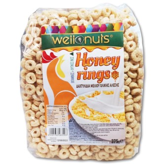 ΔΗΜΗΤΡΙΑΚΑ WELLNUTS HONEY RINGS (ΣΑΚ-375g)*12