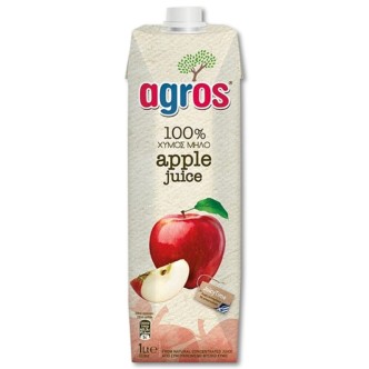 AGROS ΧΥΜΟΣ ΜΗΛΟ Φ.Χ.(100%) 1LT*12TEM