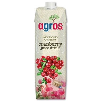 AGROS ΧΥΜΟΣ CRANBERRY 1LT*12TEM