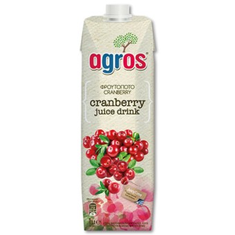 AGROS ΧΥΜΟΣ CRANBERRY 1LT*12TEM