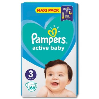 PAMPERS ACTIVE B.No3 MAXI (6-10kg)(ΠΚ-66ΤΜ)*3