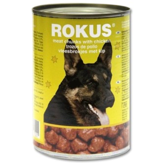 ΤΡΟΦΗ ΣΚΥΛΟΥ ROKUS ΚΟΤΟΠΟΥΛΟ ΚΙΤΡΙΝΗ ΚΟΝΣΕΡΒΑ 415g*24