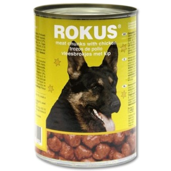 ΤΡΟΦΗ ΣΚΥΛΟΥ ROKUS ΚΟΤΟΠΟΥΛΟ ΚΙΤΡΙΝΗ ΚΟΝΣΕΡΒΑ 415g*24