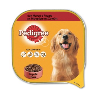 ΤΡΟΦΗ ΣΚΥΛΟΥ PEDIGREE ΠΑΤΕ ΜΟΣΧΑΡΙ ΚΑΙ ΣΥΚΩΤΙ 300g*20