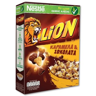 ΔΗΜΗΤΡΙΑΚΑ LION ΚΑΡΑΜΕΛΑ&ΣΟΚΟΛΑΤΑ ΤΡΑΓΑΝΕΣ ΜΠΟΥΚΙΕΣ 400g*16