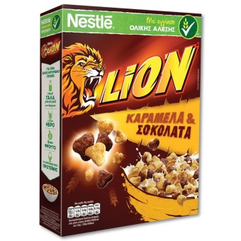 ΔΗΜΗΤΡΙΑΚΑ LION ΚΑΡΑΜΕΛΑ&ΣΟΚΟΛΑΤΑ ΤΡΑΓΑΝΕΣ ΜΠΟΥΚΙΕΣ 400g*16