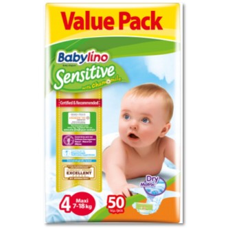 BABYLINO SENSITIVE(8258Ρ) No4 MAXI(8-13kg)(ΠΚ-50ΤΜ)*4
