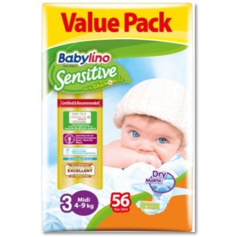 BABYLINO SENSITIVE(8257) No3 MIDI(4-9kg)(ΠΚ-56ΤΜ)*4!!